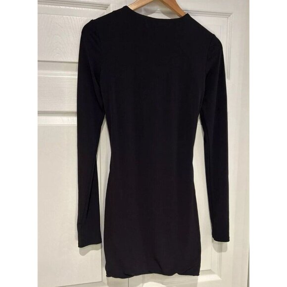I.AM.GIA‎ Womens Dress L Black Long Sleeve Mini  Lace Up Front Party Cocktail - Picture 4 of 9